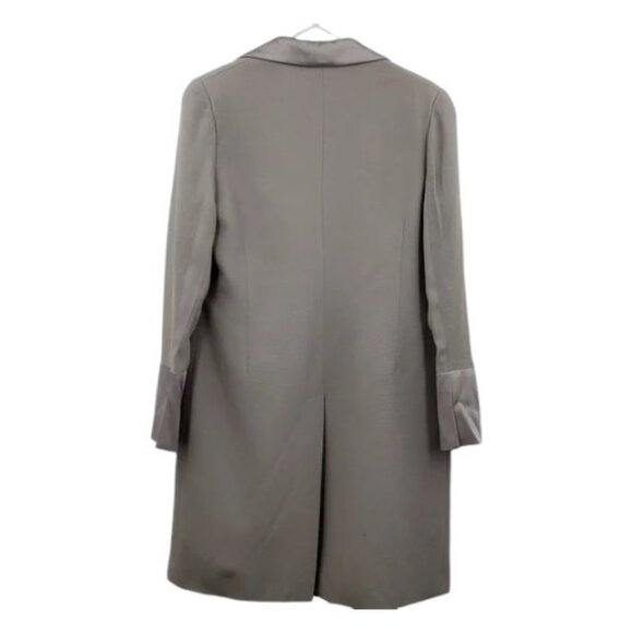Vivian Shyu silver grey classic women's long coat blazer size 8 - Picture 2 of 6